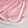 Girls Summer Pink Bow Print Camisole And Polka Dot Shorts Two Piece Set