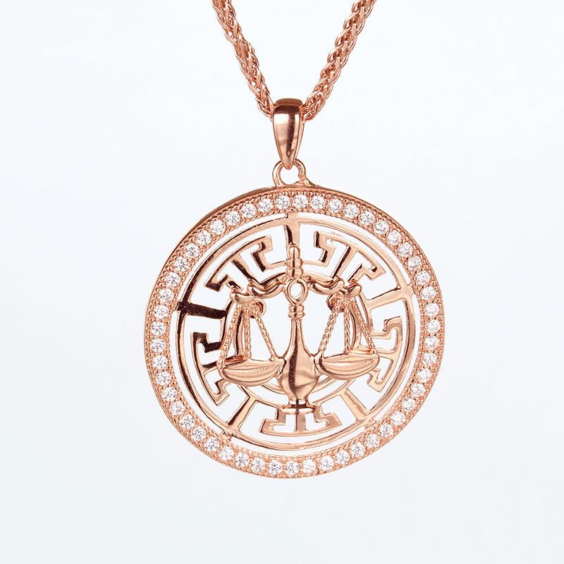 Pure Purple Gold Constellation Pendant Rose Gold Plated Color Gold Personalized Twelve Constellation Cards