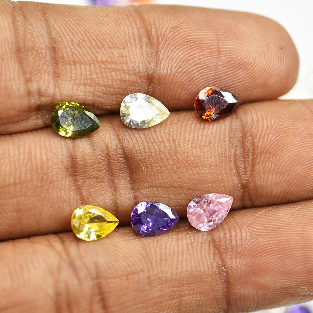 Natural Sapphire Loose Gemstone 3.6 ct Mix-Color 5x3 mm Pear Cut Lot September Birthday Birthstone