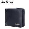 Baellerry Men's Retro Trifold Leather Wallet with Multi-Card Slots and Zipper
