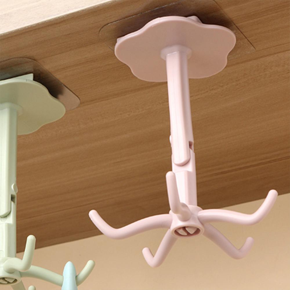 1/2/3PCS Storage Hooks Wall Hanging Punch-free 360 ° Rotating Universal Hooks Save Space Kitchen Organizer Small Object Hanger