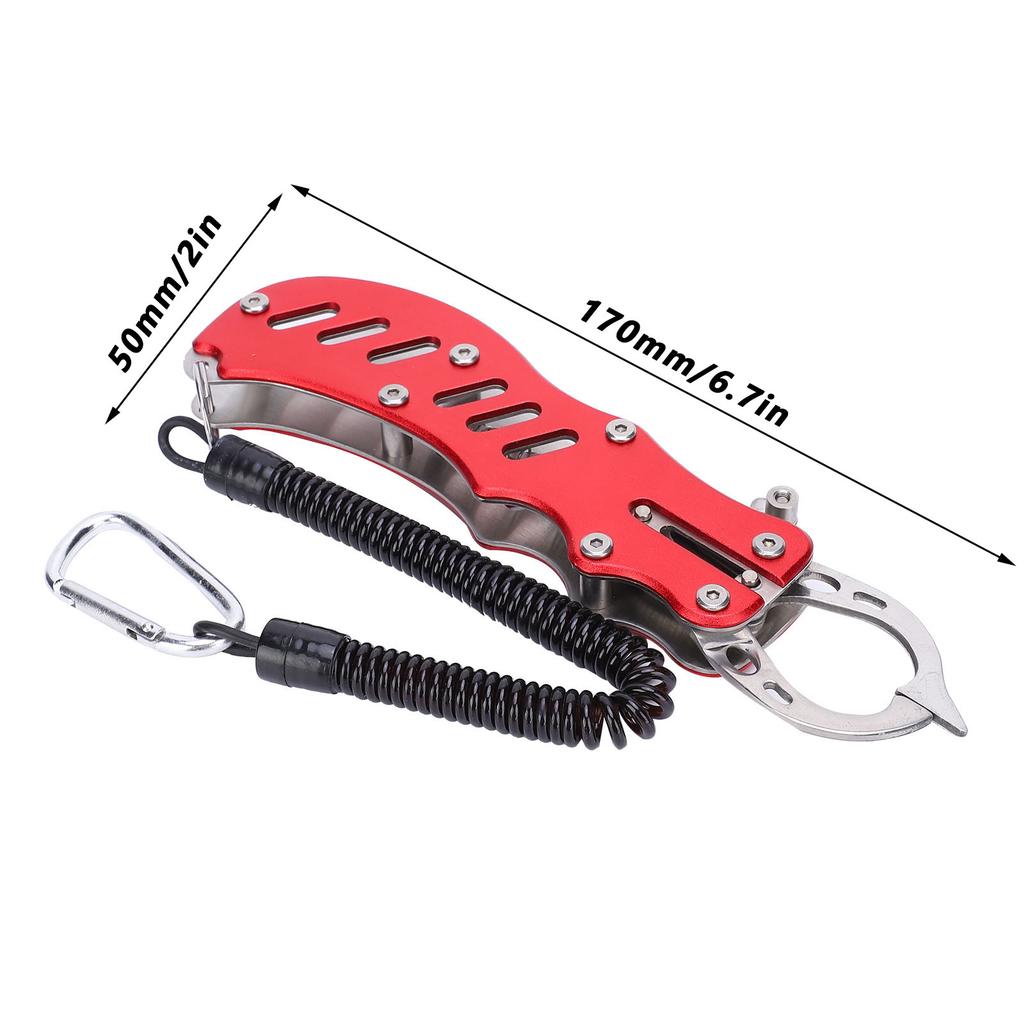 Fish Lip Grabber Portable Fish Grabber MultiFunctional Fish Controller Fishing Accessory(Red )