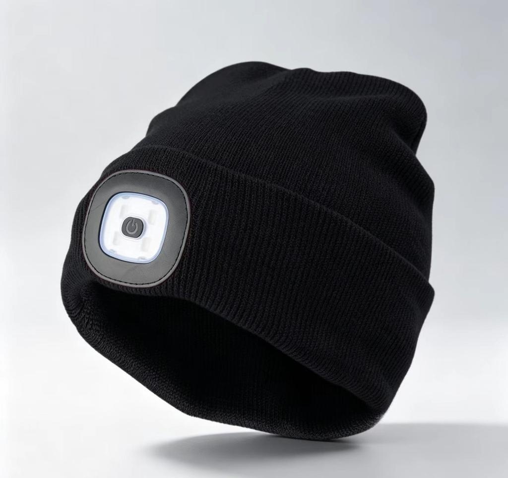 Riding Knitted Cap with Light Thermal Lighting Night Fishing Cap Portable LED Outdoor Wool Cap