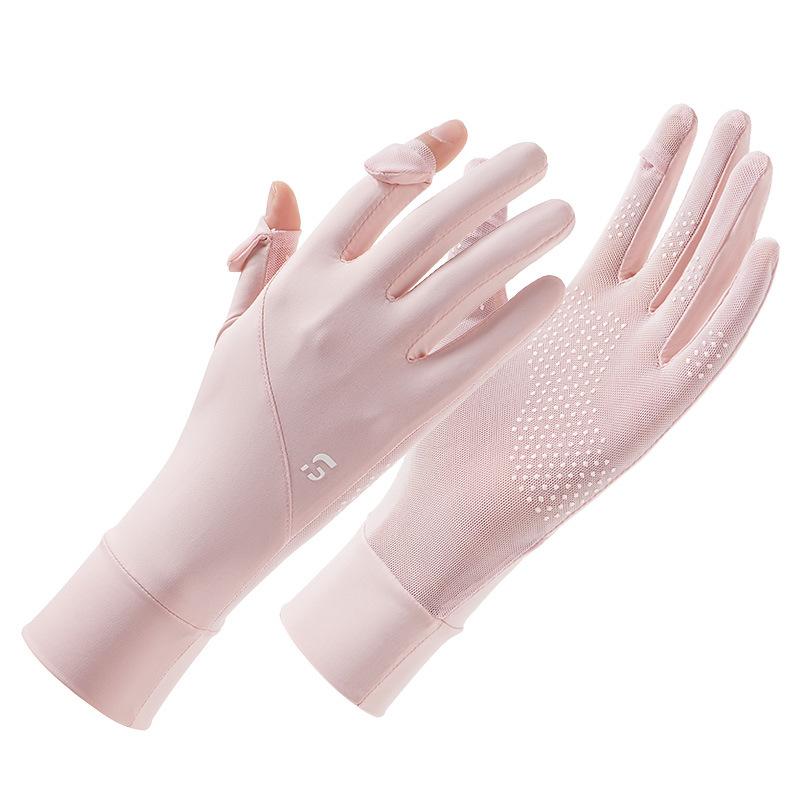 UV Protection Gloves Ice Silk Driving Summer Cycling Flip-Top Touchscreen Anti-Slip Breathable Mesh Long Stretchable Sun Gloves