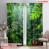 2pcs   plane printing Print Curtains Tropical Rainforest Landscape Versatile Fabric (without rod) Outdoor Decorations Use for