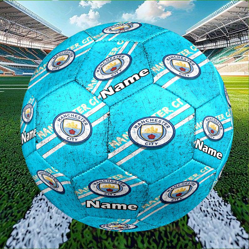 Custom Name Personalized Manchester City FC-A Print Size 5 Soccer Ball Training & Match Football, for Team, Kicking, Gift for Football Enthusiasts