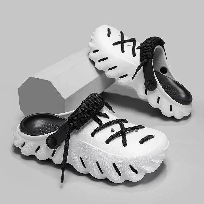 Nuove 2025 Moda Uomo Sandali da Esterno Scarpe da Spiaggia Estive Fondo Spesso Traforate EVA Traspiranti Slip-On Ciabatte da Acqua Coppie