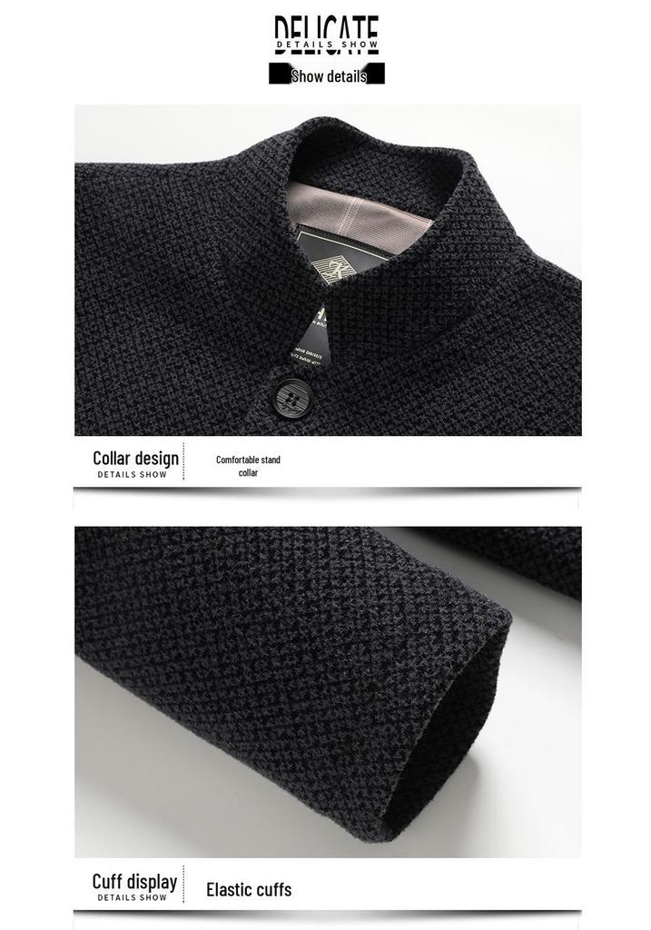 2025 Men's Trendy Stand Collar Jacket: Slim Fit Business Casual Suit for Spring and Autumn