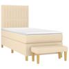 Letto con rete a doghe e materasso Crema 90 x 200 cm Tessuto