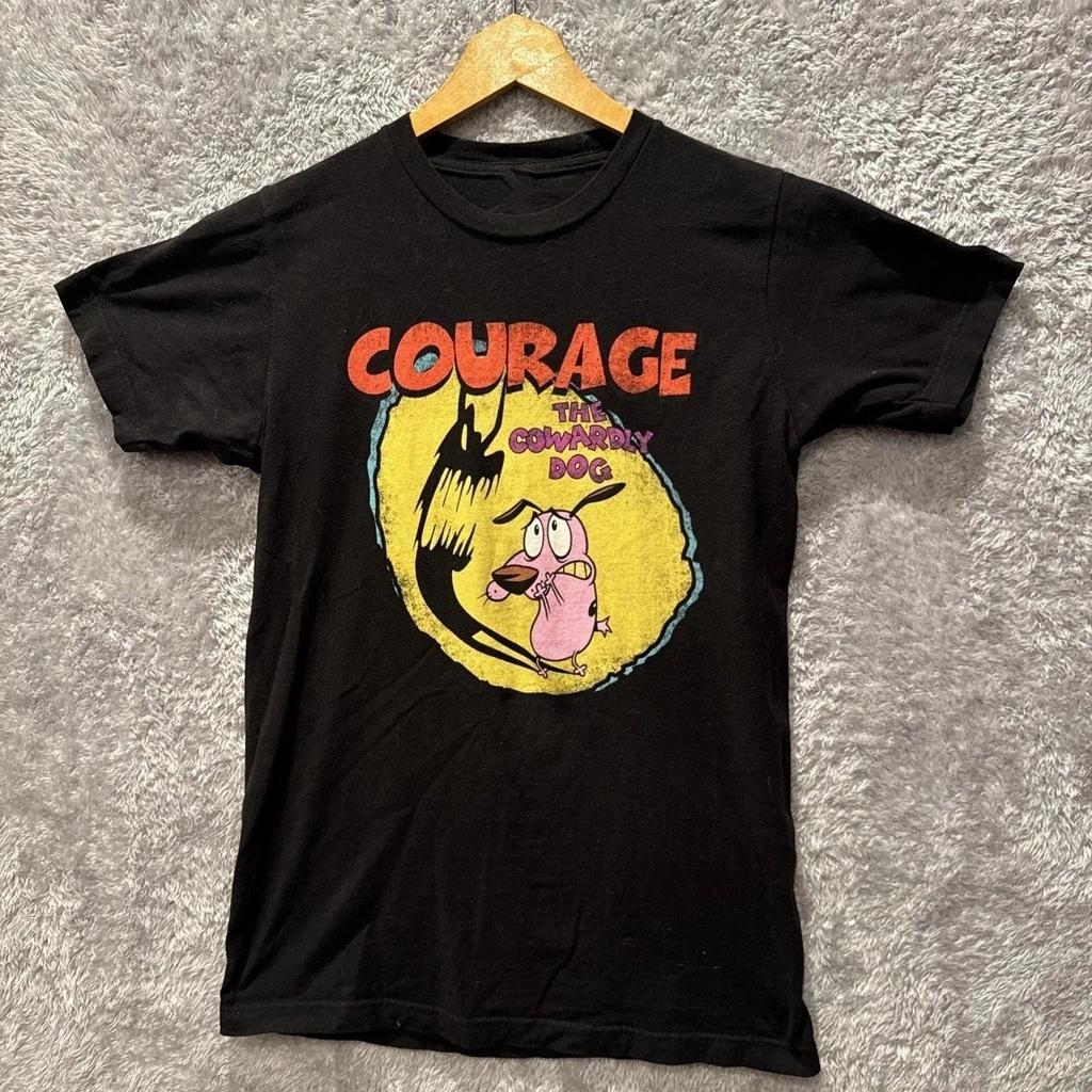 Vintage Courage The Cowardly Dog Monster Shadow Graphic Tee Unisex Cotton
