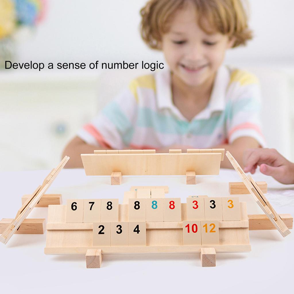 Hra Rummy Cube se 106 kameny 4 hrací stojánky Cestovní velikost Hra Rummy pro rodinu Dospělé Děti Stolní hry Trvanlivá