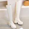 Women's Rider Boots Ladies Over-the-Knee Boots Heel Height 10cm Platform Stretch Skinny Boots Women