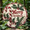Vintage Christmas Metal Sign Candy Cane Holly Berry Decor Kitchen Wall Art Gift
