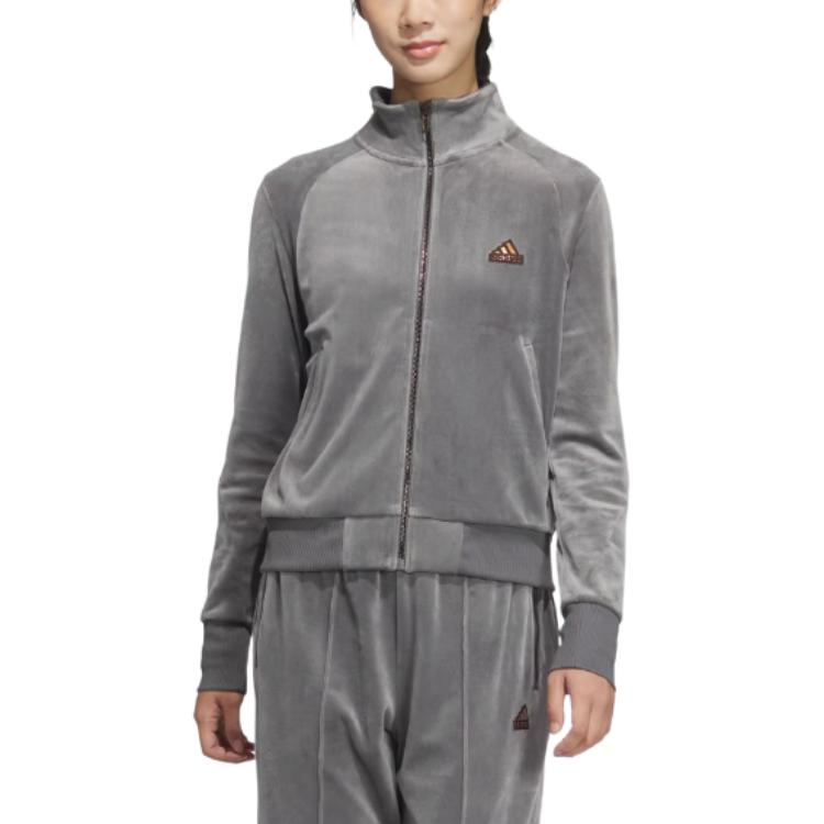 Adidas Casual Series Comfortable Modern Sports Jacket Women Jacket Gray JX6843