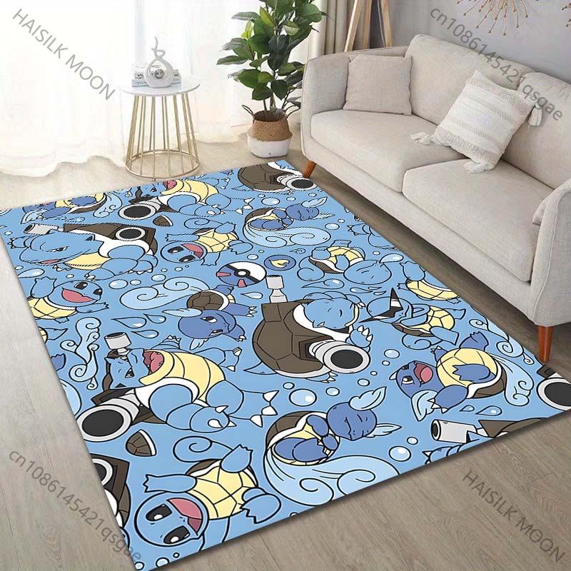 Cartoon Pocket Monsters Squirtle Print Carpet for Living Room Bedroom Kid's Room Home Decor Area Rug Playing Mat Luxury Gifts