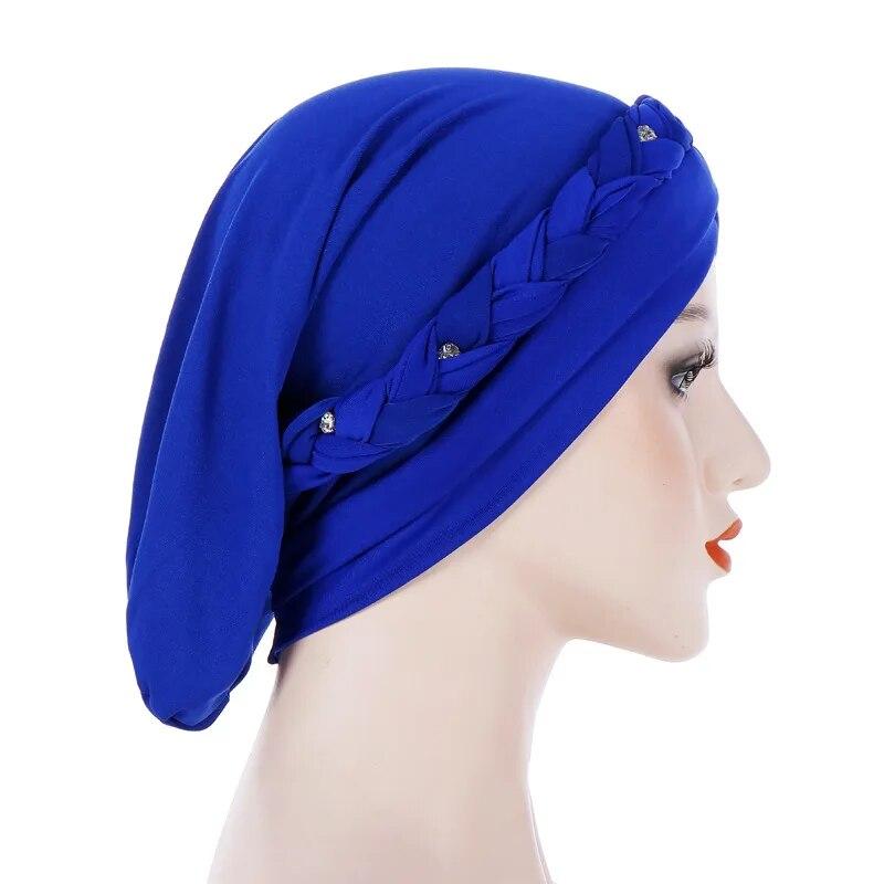 Diamonds Braid Turban Caps for Women Head Wraps