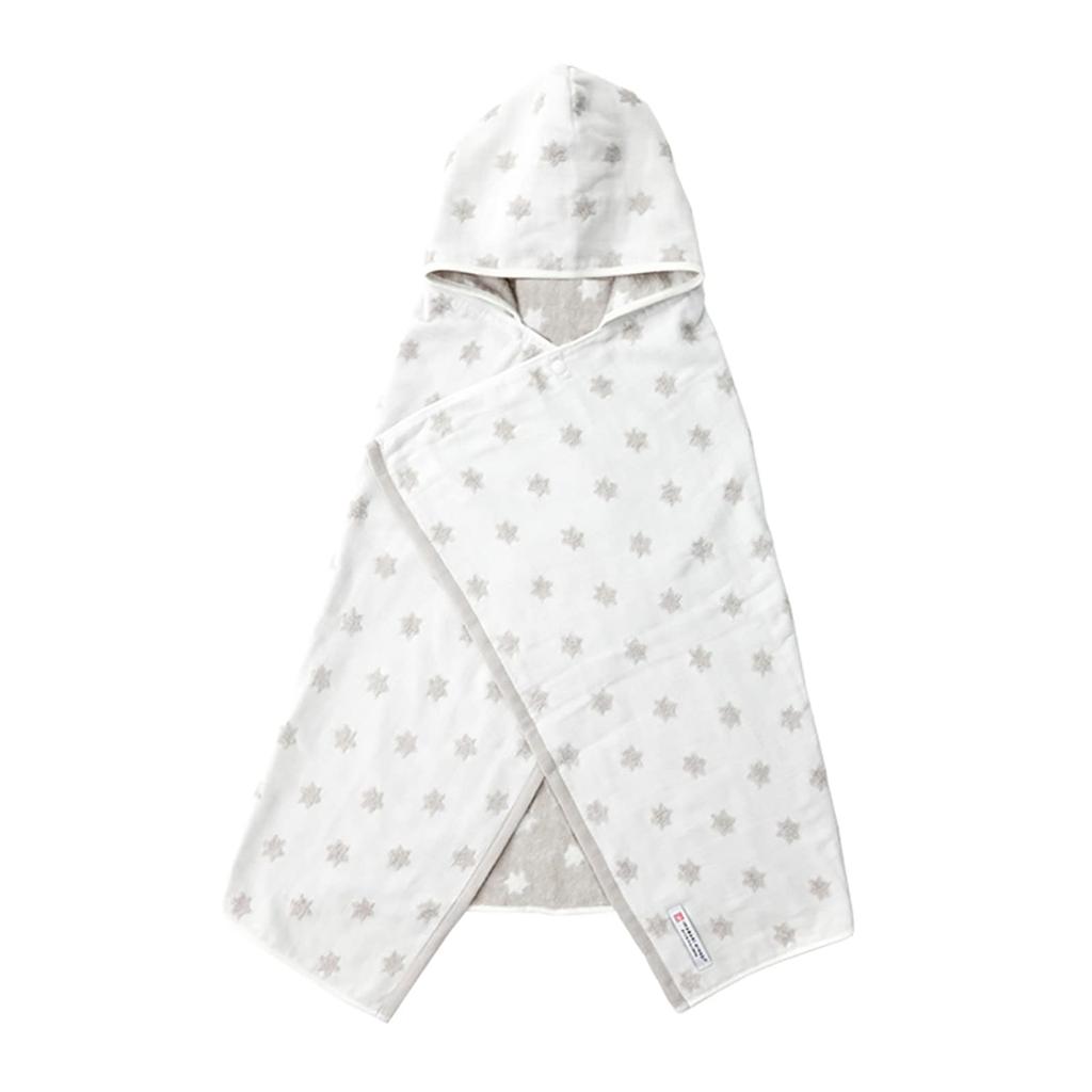 Stylem Imabari Towel Made by Imabari Baby Gift Gift Set 3 Pieces Hooded Bath Poncho X 1 X Bib X 1 X Niginigi X 1 X First Towel First Towel Gray Baby