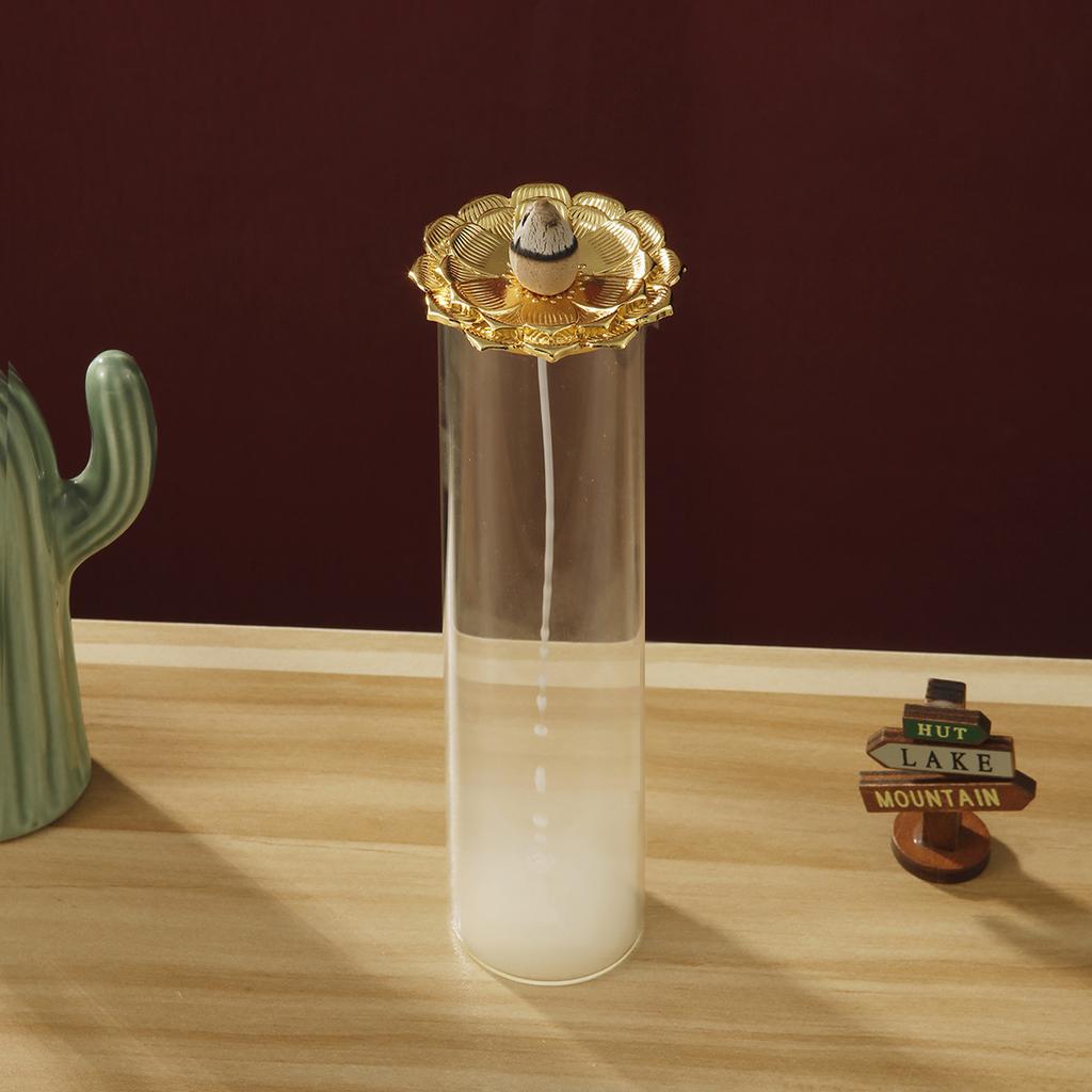 Rückfluss Räuchergefäß für Kegelräucherstäbchen Glas Räuchergefäß mit abnehmbarem Glas Aschefänger für Aromatherapie und Meditation