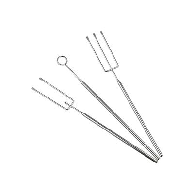 Stainless Steel Chocolate Dipping Fork Irregular Shaped Silver Cheese Fondue Fork Long Handle Rustproof Chocolate Dipping Tool