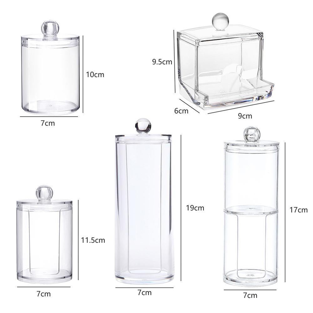 Organizator transparent acrilic Suport pentru tampon de bumbac Depozitare cosmetice Tampă de machiaj de bumbac Recipient transparent pentru ruj de unghii Puff Box