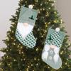1pc Green Knitted Christmas Stockings, Dwarf Pattern Festive Candy Bags for Toys Treats, Mantle Door Wall Tree Holiday Decor