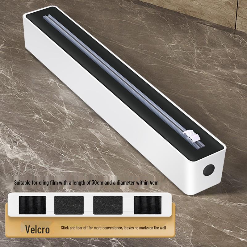 Two-Way Sliding Blade Cling Film & Foil Cutter with Magnetic Wall-Mounted Storage Box