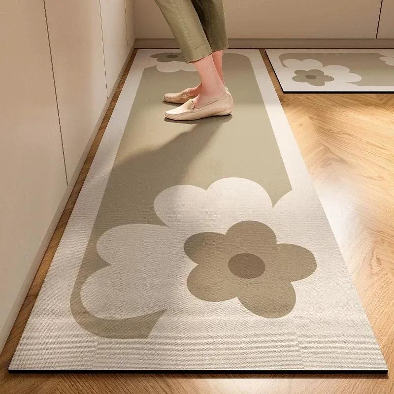 

VIKAMA 1/2PC Wabi-Sabi Kitchen Floor Mat Non-Slip And Oil Resistant Carpet Diatomaceous Mud Absorbent Foot Mat Home Decoration 1PC40X60CM (1.3X2F