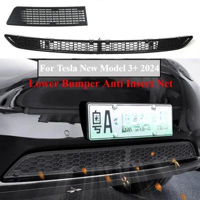 For Tesla Model 3 Highland 2024 Lower Bumper Insect Net Anti Dust Proof Vent Front Mesh Grille Cover Bumper Front Cover Inlet