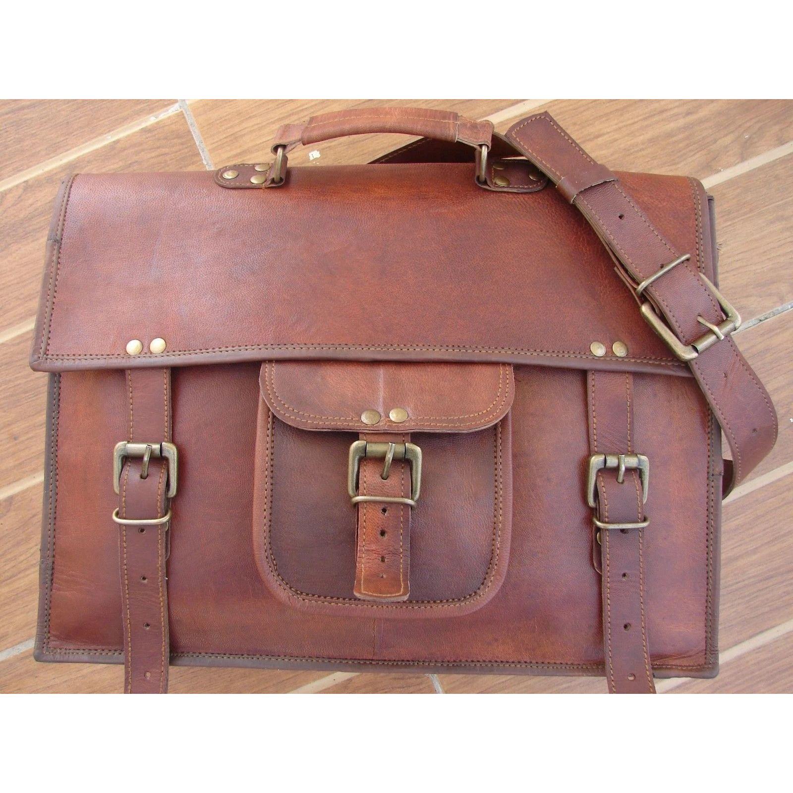 

Сумка-мессенджер из натуральной кожи, портфель, сумка для ноутбука для мужчин и женщин, новая 13 x 10 x 4 in