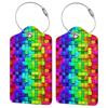 1Pc Colorful Printed Luggage Tag - Travel Boarding Pass Holder, Leather ID & Anti - Loss Tag