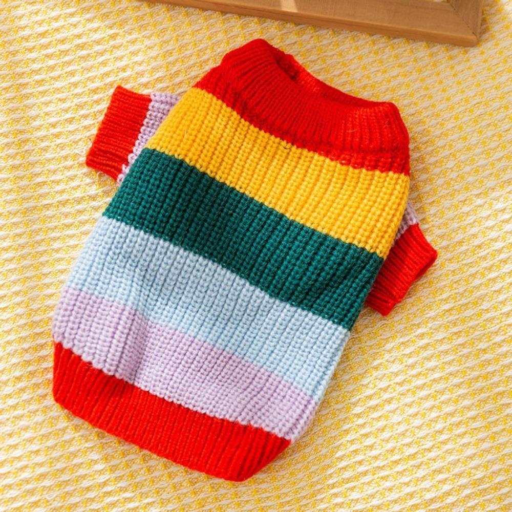 Autumn and Winter Colored Letters Small and Medium Dogs Bigbear Teddy Warm Puppy Dog Knitted Sweater Cat Pet Clothes