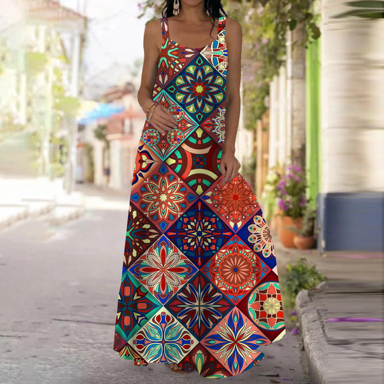 

Женское платье-комбинация, длинное платье с узором в виде сетки, платье с V-образным вырезом для отдыха и отпуска 8XL коричневый