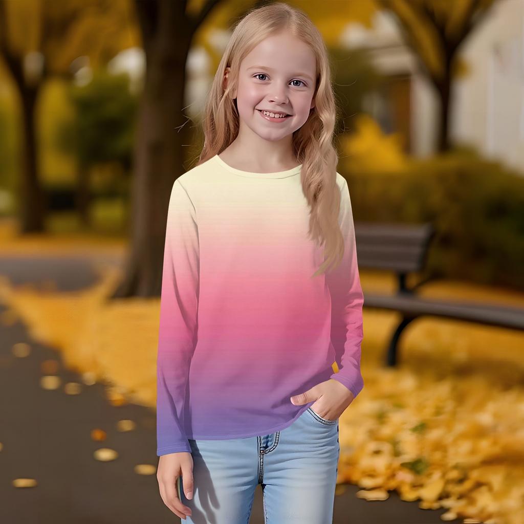 Top a maniche lunghe girocollo da bambino stampato casual quotidiano