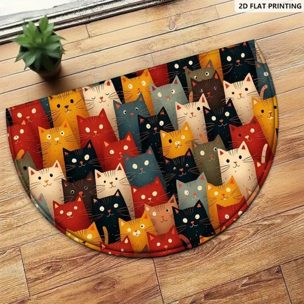 Anti Slip Bathroom Mat Cartoon Animal Cat Floor Mat Quick Dry Cat Absorbent Mat Bathroom Use