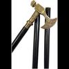 Aluminium Golden Axe Head Handle Black Wooden Cane Walkign Stick Vintage New