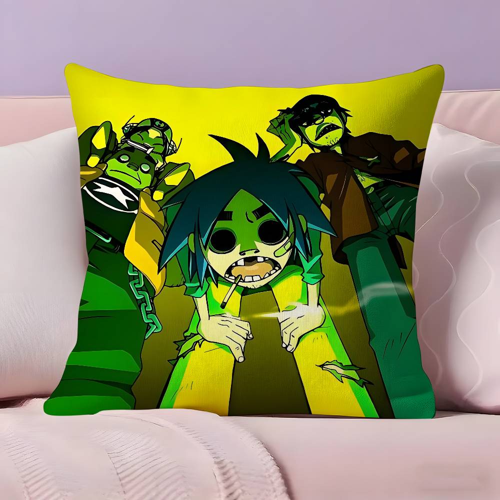 Music Prints G-Gorillaz Pillow Case Pillowcase Ultra Soft Skin Friendly Fabric Cloud Like Comfort & Concealed Zipper