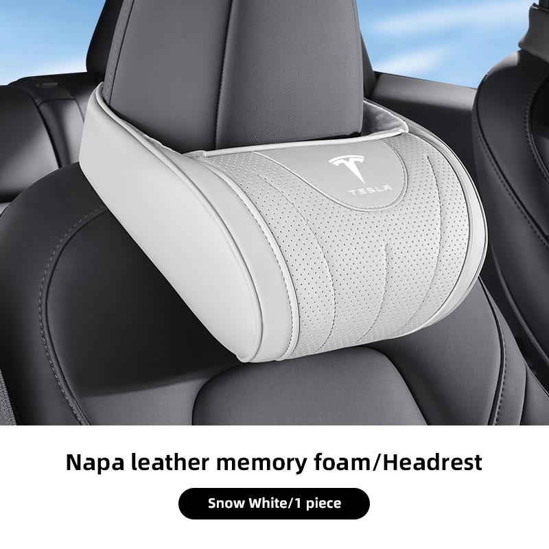 

Leather Car Seat Headrest Memory Foam Comfort Neck Pillow For Tesla Model 3 Model Y Model S Model X Cybertruck Juguete 2025 Auto
