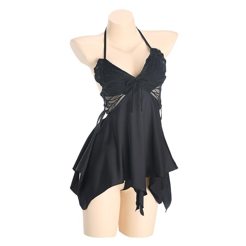 Satin Camisole Sleepwear With Irregular Hem And Breathable Fabric For Relaxation