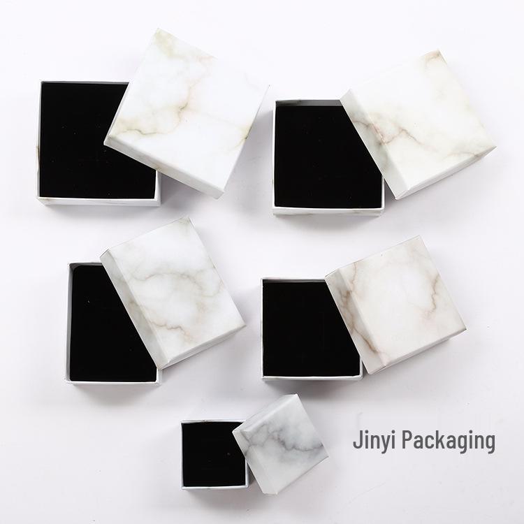 Multi-size Marble Pattern Jewelry Box and Packaging Bag for Necklaces, Rings, and Bracelets