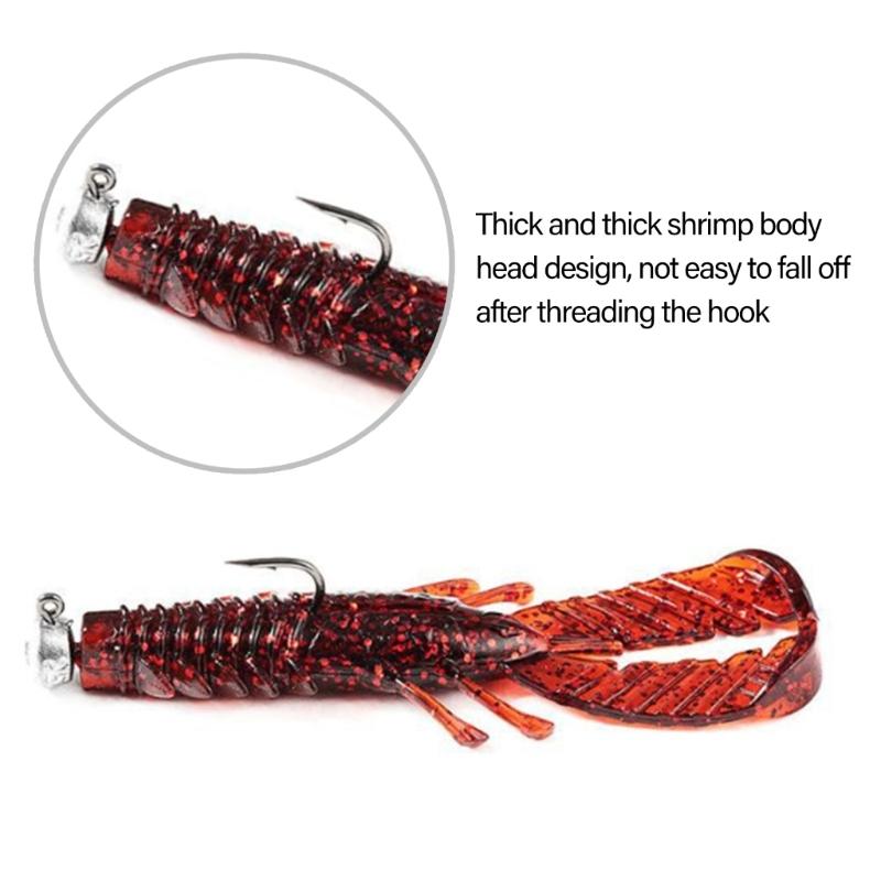 8pcs Artificial Swimbait Saltwater Fishing Tackle Fishing Baits Lure Shrimp Soft Baits 7.5cm 3.7g Crawfish Lures
