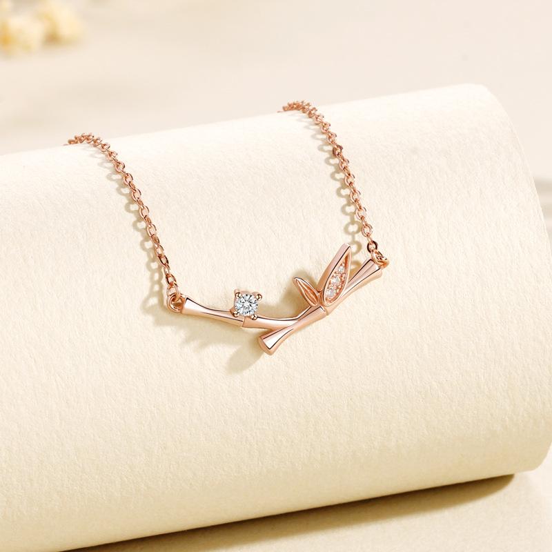 Bamboo Necklace Women's Niche Exquisite Fashion Versatile ins Cold Wind High Design Gift Women