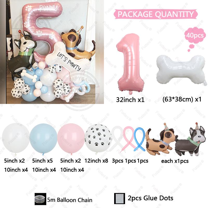 

1Set Dog Pet Birthday Balloon Decoration Theme With Bone Foil Balloon Set Children Husky Pug Dachshund Corgi Globos Supplies As The Picture