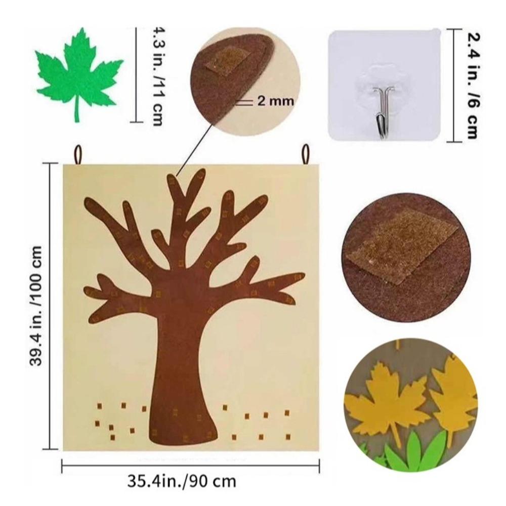 Thicken Felt Fall Tree Craft Kit Thanksgiving Education Toy New Montessori Busy Board  for Kids