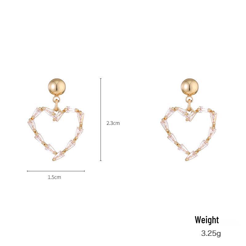 Kenjie 2024 S925 Silver Heart Zircon Cross-Border Rabbit Carrot Asymmetrical Earrings