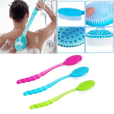 1PC Long Handled Plastic Body Bath Shower Back Brush Scrubber Skin Cleaning Massager