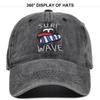 Vintage Adjustable Embroidered Baseball Cap For Surfing With Sun Protection