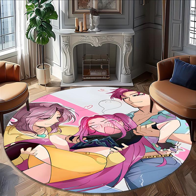 1pc KPop Demon Hunters MIRA3 Design Printed Area Round Carpet for Bedroom Living Room Home Decor Rugs Mat Non Slip Mat Rug for Bedside