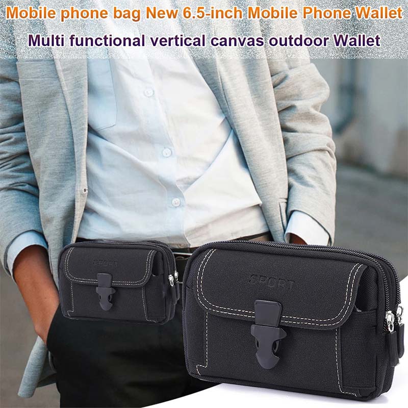 Canvas Waist Pocket Male Outdoor Fanny Bum Bag Purse Business Mobile Phone Pouch Running Pouch Travel Camping Bags