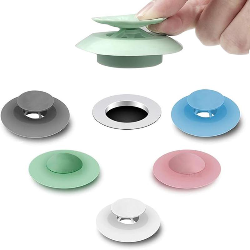 

Half Circle Bathroom Supplies Silicone Thickened Invisible Seal Pressing Type Bathroom Accessories Anti-Odor Multifunctional Drain Hair Accessories 1pc