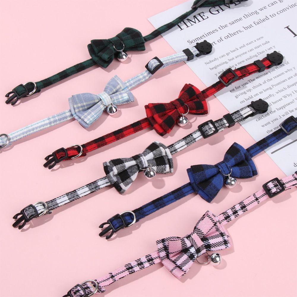 Collier Kittens Grid Collar with Bell Pet Supplies Kitten Collar Cats Collar Puppy Collar